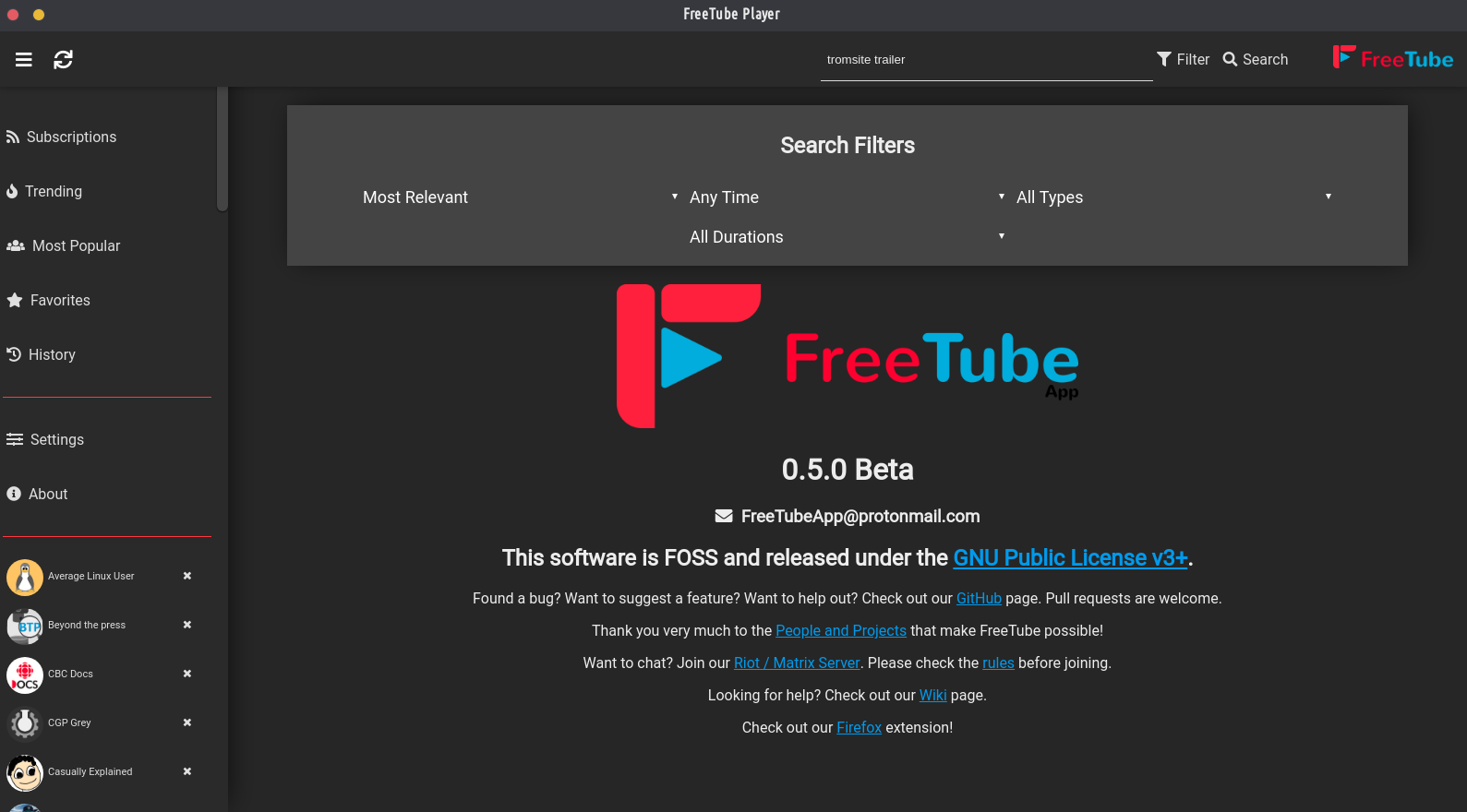 FreeTube 0.19.1 instal