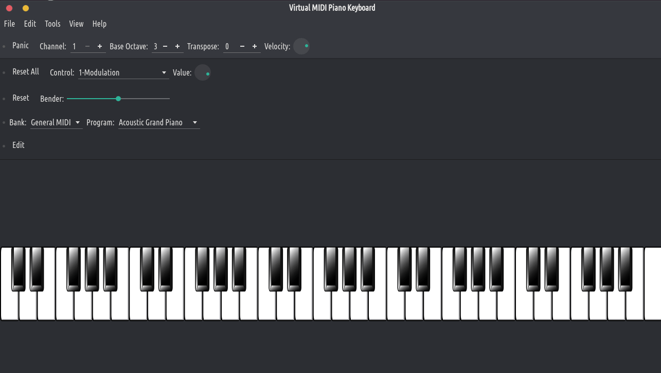 VMPK. Virtual MIDI Piano Keyboard