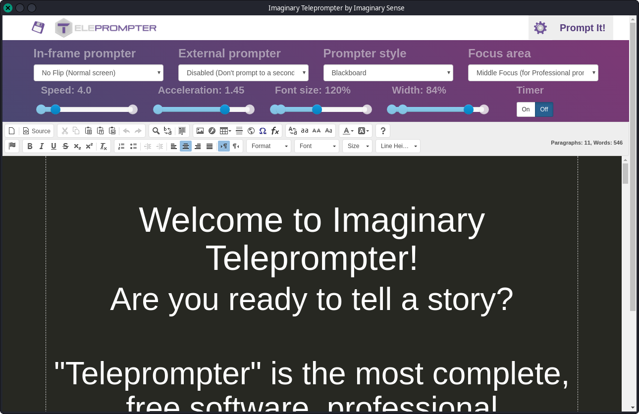 Imaginärer Teleprompter